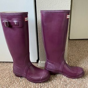 Tall Hunter Boots Maroon 6.5